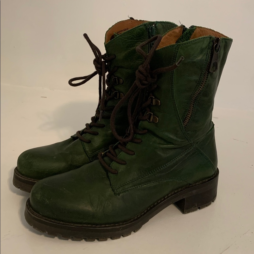 Miz Mooz Pandora Green Leather Boots size 41